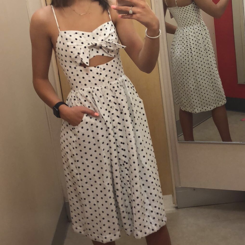 Black and white dolka dot dress